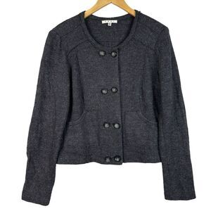 Cabi Wool Jacket Medium Gray‎ Double Breasted Classic Preppy Chic